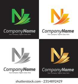 Letter N vector logo template, Colorful Letter N logo, Financial Company Logo, Financial Institute Advisors Logo Design Template Vector Icon