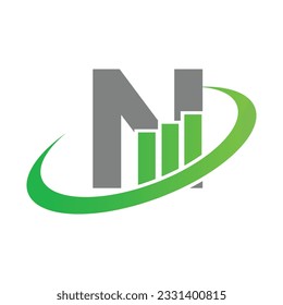 Letter N vector logo template, Colorful Letter N logo, Financial Company Logo, Financial Institute Advisors Logo Design Template Vector Icon