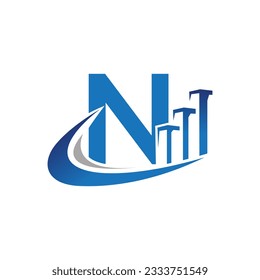 Letter N vector logo template, Colorful Letter N logo, Real Estate, Building and Construction Logo Design Template Vector Icon