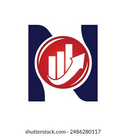 Buchstabe N Vektorgrafik Logo Vorlage, Buntes Buchstabe N Logo, Finanzunternehmen Logo, Finanzinstitut Berater Logo Design Vorlage Vektorgrafik Symbol