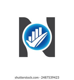 Letter N vector logo template, Colorful Letter N logo, Financial Company Logo, Financial Institute Advisors Logo Design Template Vector Icon