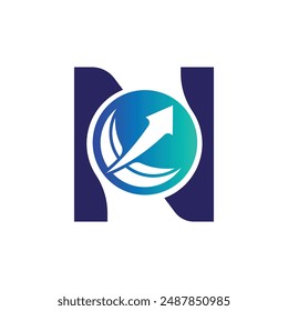 Letter N vector logo template, Colorful Letter N logo, Financial Company Logo, Financial Institute Advisors Logo Design Template Vector Icon