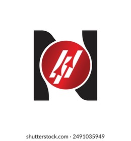 Plantilla del logotipo del Vector de la letra N, logotipo colorido de la letra N, logotipo de la compañía financiera, icono del Vector de la Plantilla del diseño del logotipo de los asesores del instituto financiero