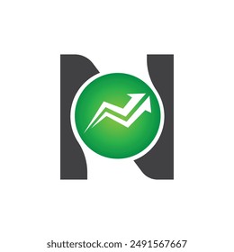 Plantilla del logotipo del Vector de la letra N, logotipo colorido de la letra N, logotipo de la compañía financiera, icono del Vector de la Plantilla del diseño del logotipo de los asesores del instituto financiero