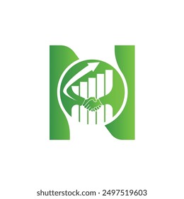Letter N vector logo template, Colorful Letter N logo, Financial Company Logo, Financial Institute Advisors Logo Design Template Vector Icon