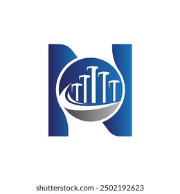 Letter N vector logo template, Colorful Letter N logo, Real Estate, Building and Construction Logo Design Template Vector Icon
