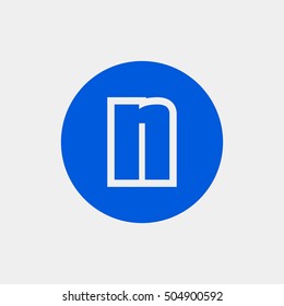 Letter N vector, logo. Useful as branding symbol, corporate identity, alphabet element, circle app icon, clip art and illustration.