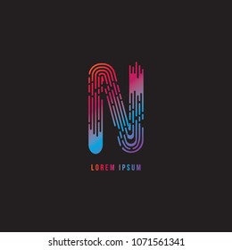 Letter N, vector logo_icon template