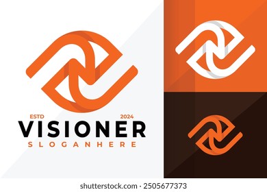 Letter N Vision Eye Logo design vector symbol icon illustration