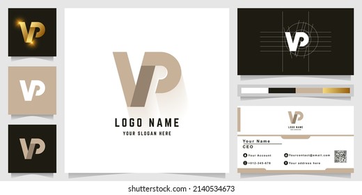 Letter N or VP monogram logo with business card design