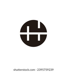 Letter N and W circle, unique geometric symbol simple logo vector