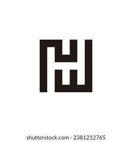 Letter N W square geometric symbol simple logo vector