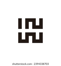 Letter I N W square geometric symbol simple logo vector