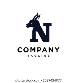 Letter N Wallaby logo icon vector