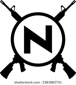 diseño de logotipo de letra n guerrero 