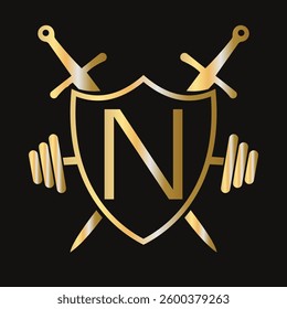 Letter N Warrior Logo Design Concept For Security, Safety and Defense Symbol