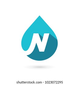 Letter N water drop logo icon design template elements