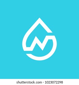Letter N water drop logo icon design template elements
