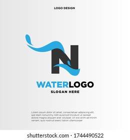 letter N water splash vector logo design