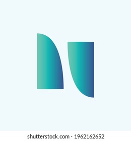 Letter N Wave logo design illustration template