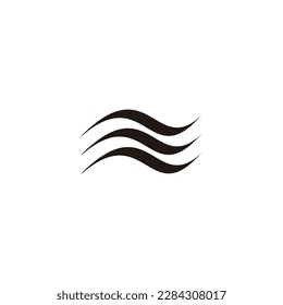 Letter N waves geometric symbol simple logo vector