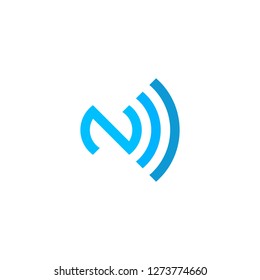 letter N WiFi network technology logo modern vector icon download
