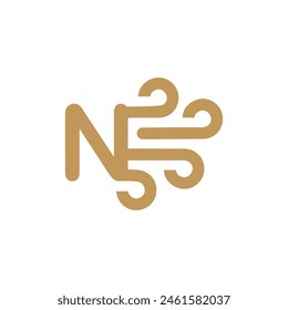 Letter N Wind logo icon vector template.eps