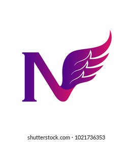 Letter N With Wing Logo