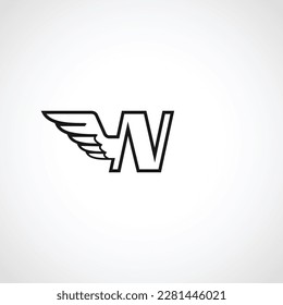Letter N Wing Logo of business name identity initial monogram luxury logotype Eagle icon Bird symbol vector