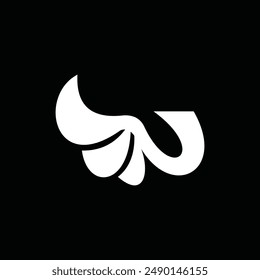 Letter N Winged Fly Geometric Modern Business Creative Design Logo