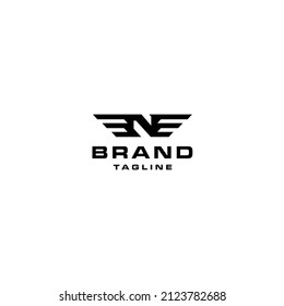 Letter N with Wings Logo Design