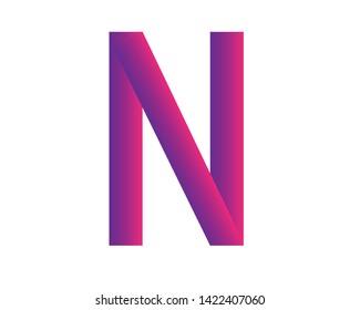 Letter N written with gradient
