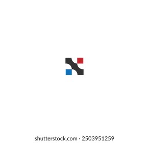 Letter N or X Medical Healthcare Logo in Pixel square shape, suitable for medical brands. 