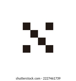Letter N or X stairs, squares geometric symbol simple logo vector