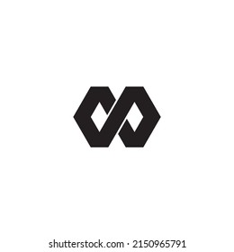 Letter N and X two diamonds simple symbol logo vector