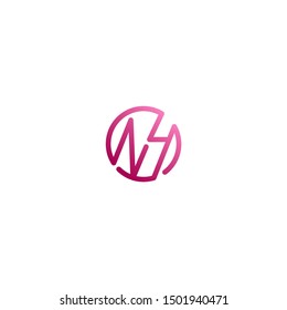 Letter N Y logo with circle icon design company. N Y logo illustration vector template.