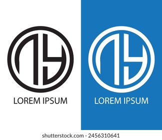 Letter N and Y logo vector illustration. Creative logo for business, luxury, alphabet A-Z, premium logo. Can use for logo, infographic, banner, poster, web design. Isolated for graphic design.