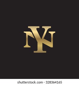 letter N and Y monogram golden logo
