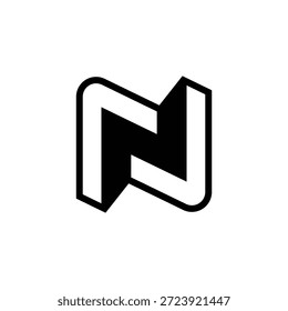Letter N or Z 3D Monogram for Real Estate or Energy Brand with white background.