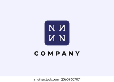 letter n and z initial in square frame luxury fashion logo