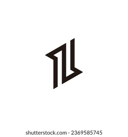 Letter N and z line geometric symbol  simple logo vector