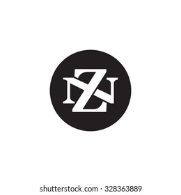 letter N and Z monogram circle logo