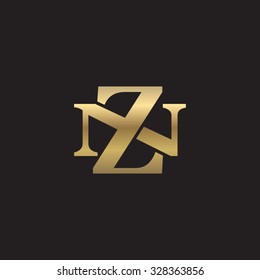 letter N and Z monogram golden logo