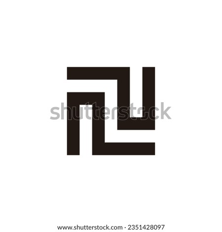 Letter N and z square line geometric symbol simple logo vector