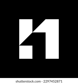 Letter N1 creative negative space logo design