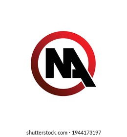 Letter NA circle logo design vector