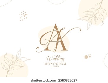 Letter NA AN elegant wedding monogram logo design