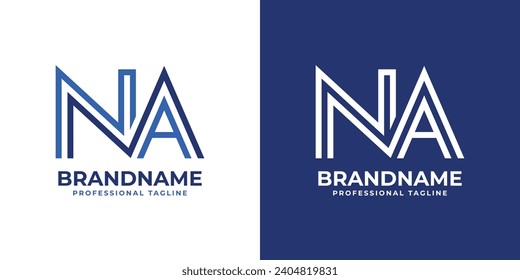 Letter NA Line Monogram Logo, suitable for business with NA or AN initials