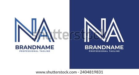 Letter NA Line Monogram Logo, suitable for business with NA or AN initials