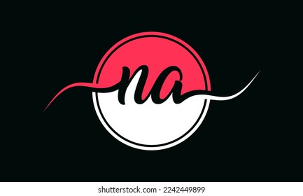 Letter NA logo with circle shape vector illustration.